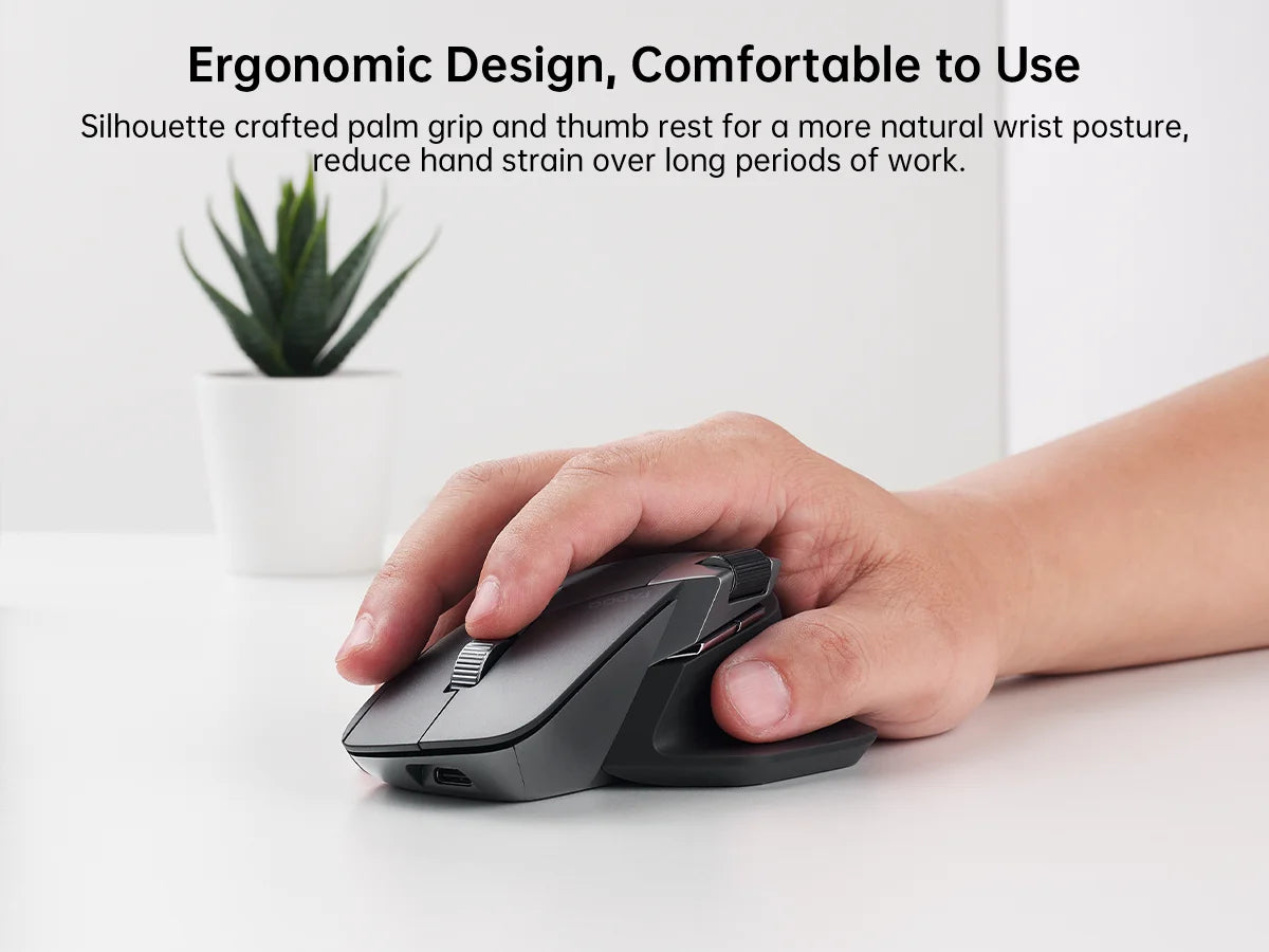 Light Gray Wireless Bluetooth Mouse 4000 DPI Ergonomic