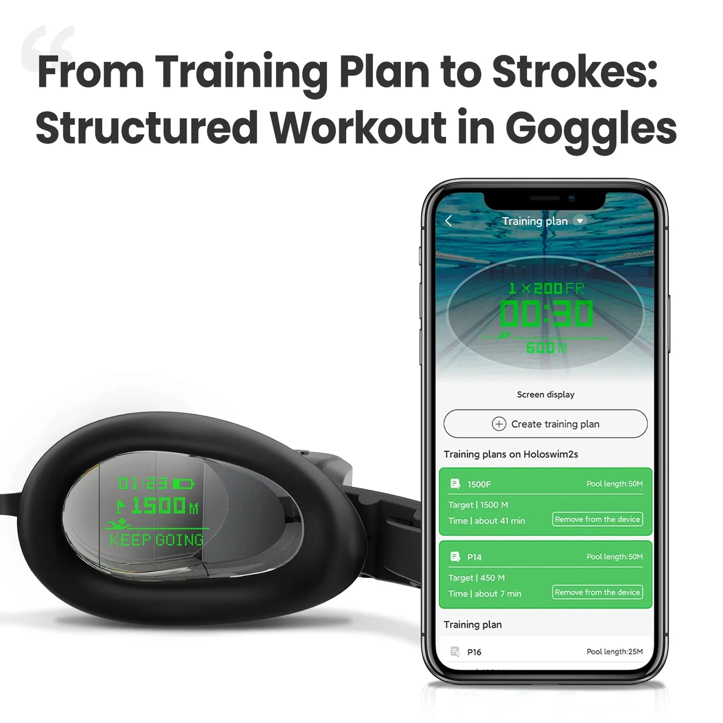 Smart Fitness Swimming Goggles OLED Display