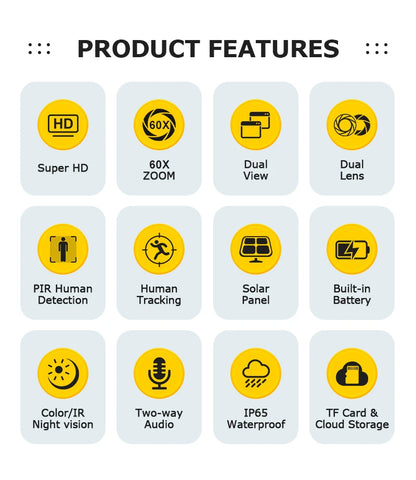 4G Solar Camera with 64GB Storage & Zoom