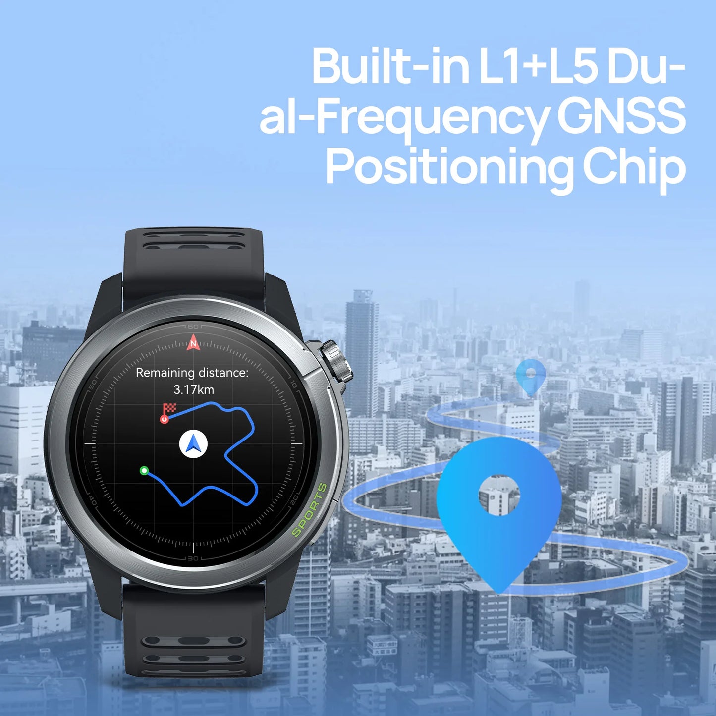 Lilac Fitness Smartwatch with GPS and AMOLED Display