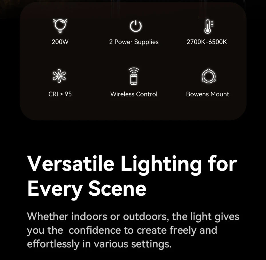 Rechargeable 200W Bi Color Video Light for Streaming