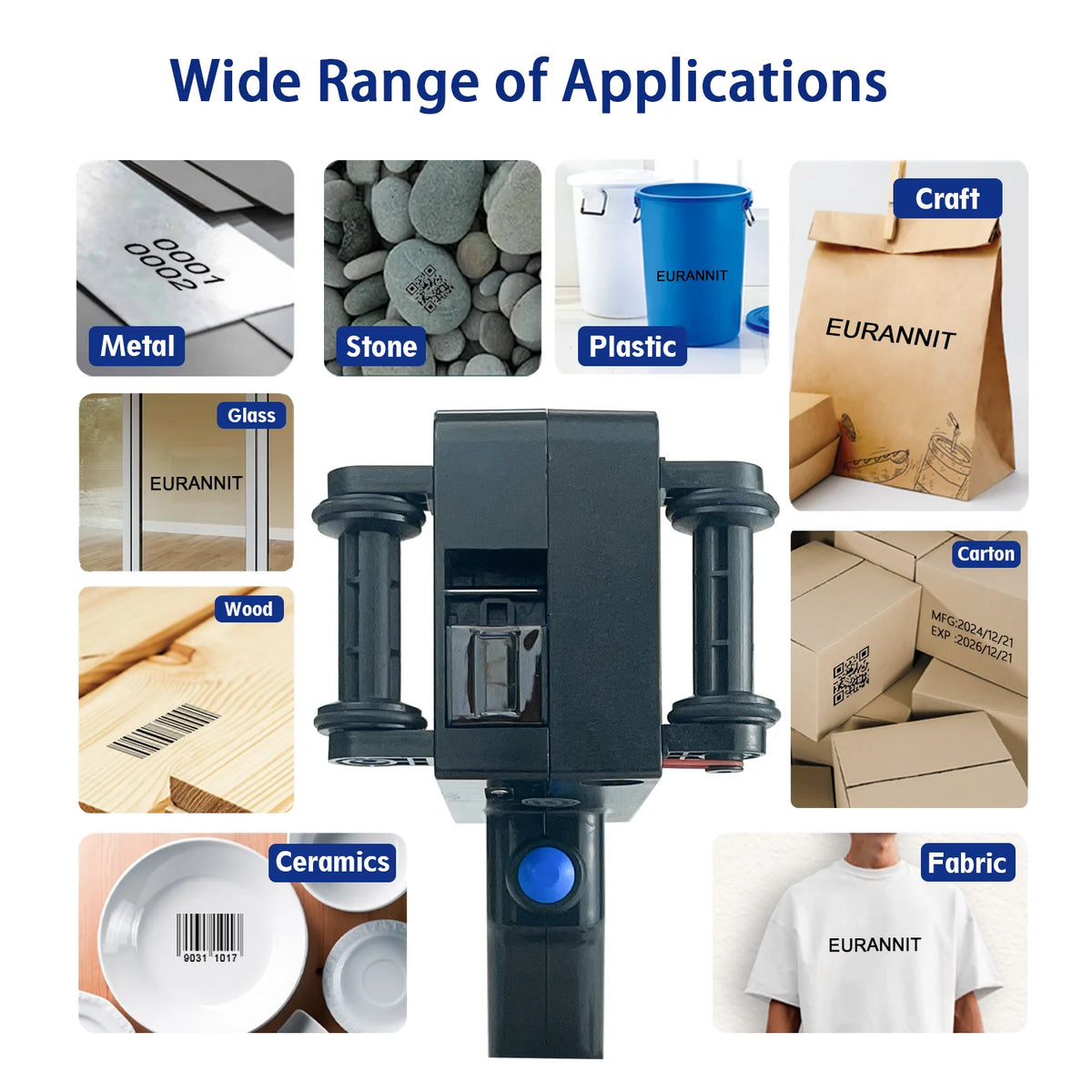 Portable Handheld Inkjet Printer for Text QR Barcode Coding