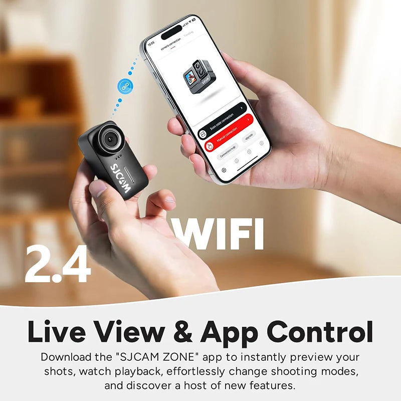 4K Waterproof Action Camera 30m WiFi Stabilized Black