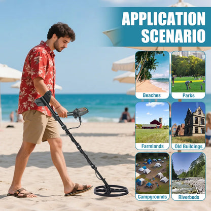 Lightweight Metal Detector with Adjustable Stem