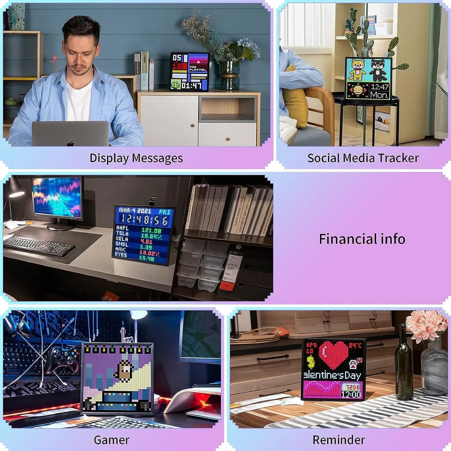 WiFi Pixel Art Display 64x64 LED Panel with App Control