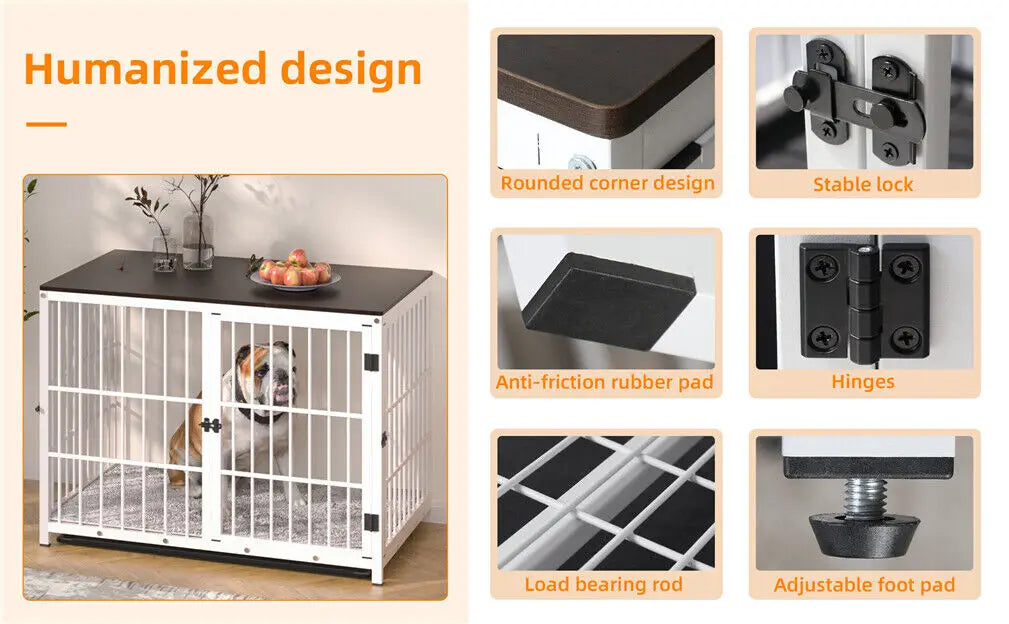 XL Heavy Duty Dog Crate with 3 Doors & Tray