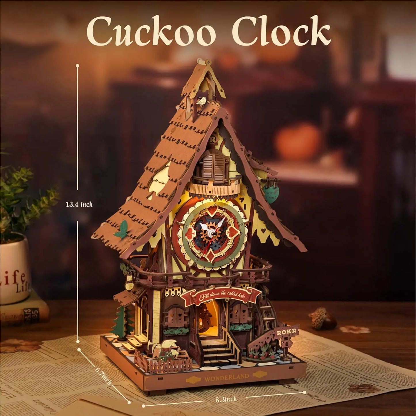 DIY Black Forest Wooden Clock Model with Working Cuckoo