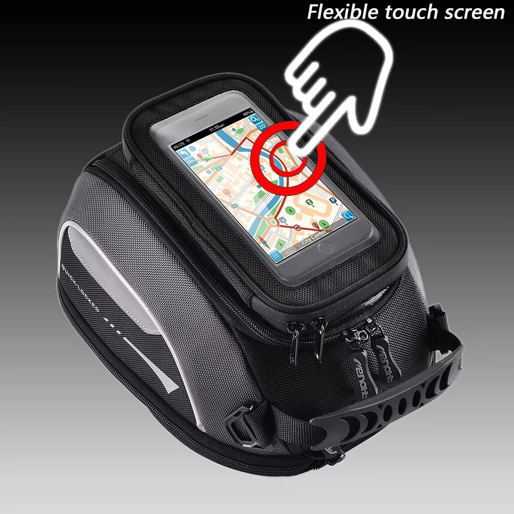 Waterproof Motorcycle Tank Bag with Phone Holder Quick Lock