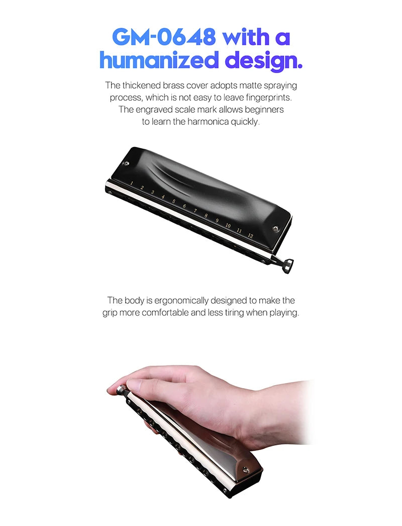 Professional 48-Tone Chromatic Harmonica Key of C