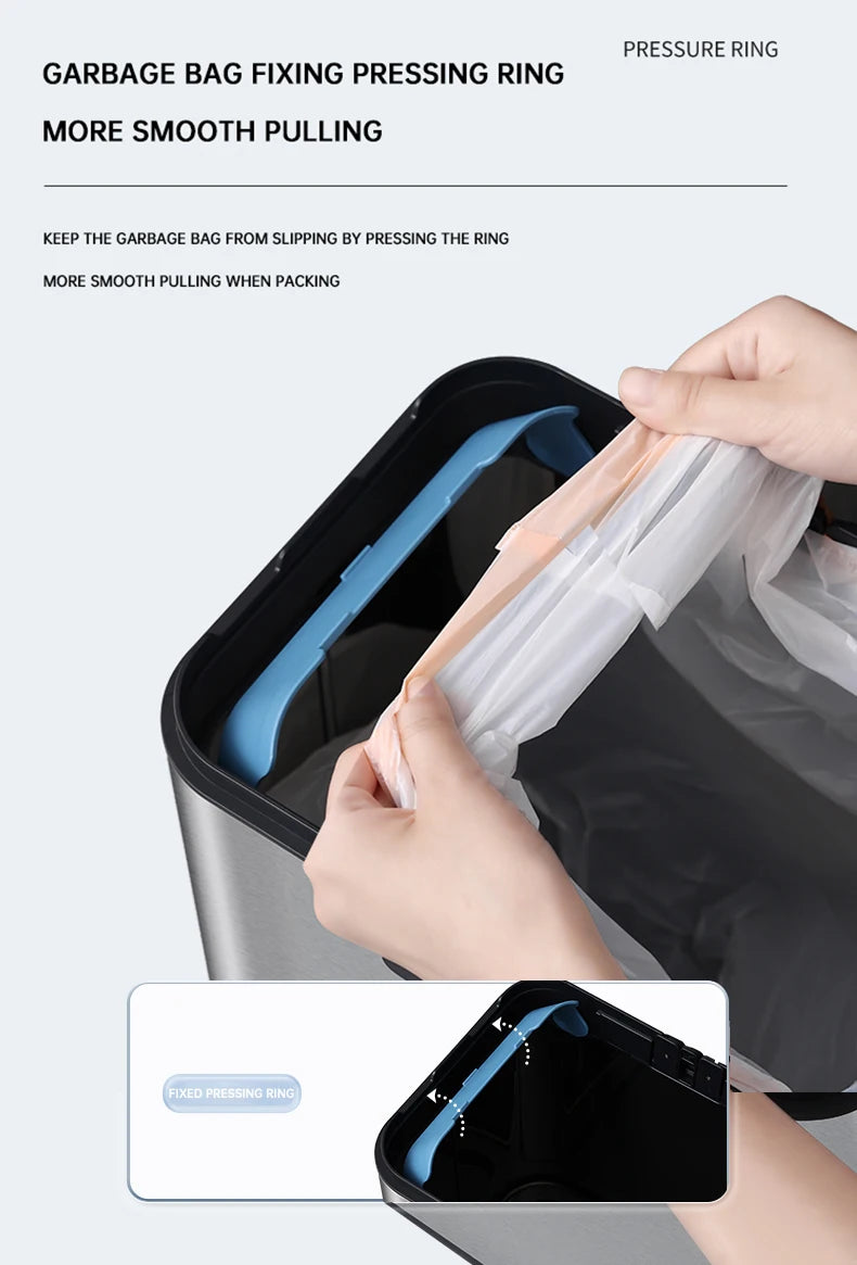 Silver 15L Automatic Touchless Rubbish Bin for Kitchen