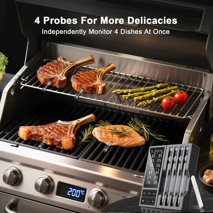 Wireless Bluetooth Meat Thermometer 4 Probe Smart BBQ