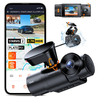 DashCam 3-Camera 2.7K IP67 Waterproof GPS