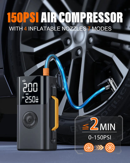 6000A Car Jump Starter with 150PSI Air Compressor