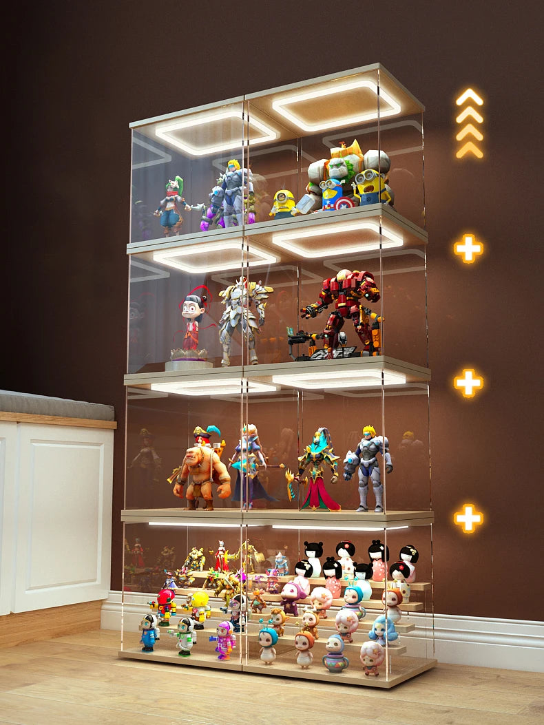 Acrylic Display Case 35x25cm with LED Ring Light