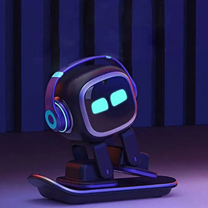 Desktop Electronic Black Robot with Dialogue Features