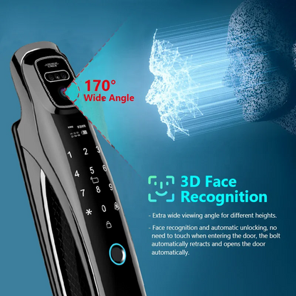 Digital Door Lock Face Unlock Matte Black