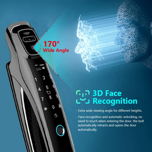Digital Door Lock Face Unlock Matte Black