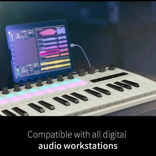 Portable 37-Key MIDI Controller Wireless Ready