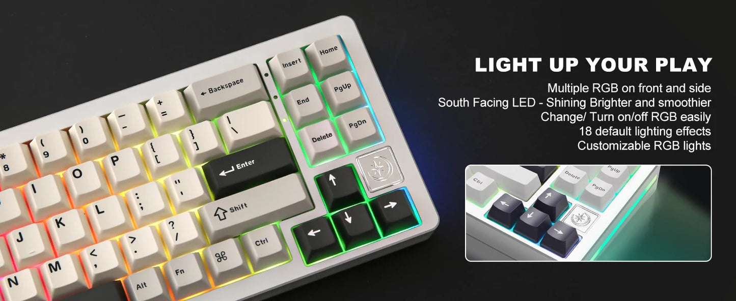 71-Key Wireless Mechanical Gaming Keyboard Pink Linear