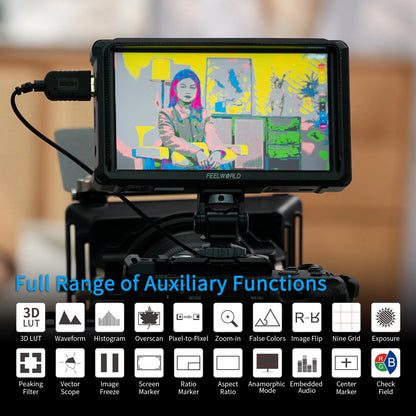 6 Inch 4K HDMI Camera Monitor 1200nit High Bright Lightweight