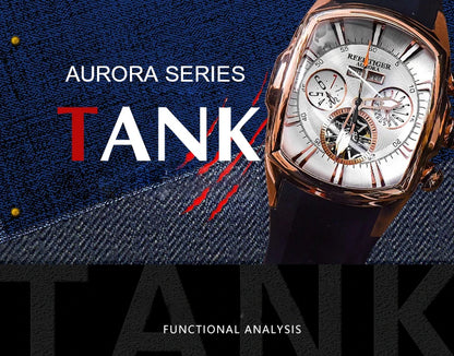 Luxury Automatic Wine Barrel Watch Stainless Steel for Men