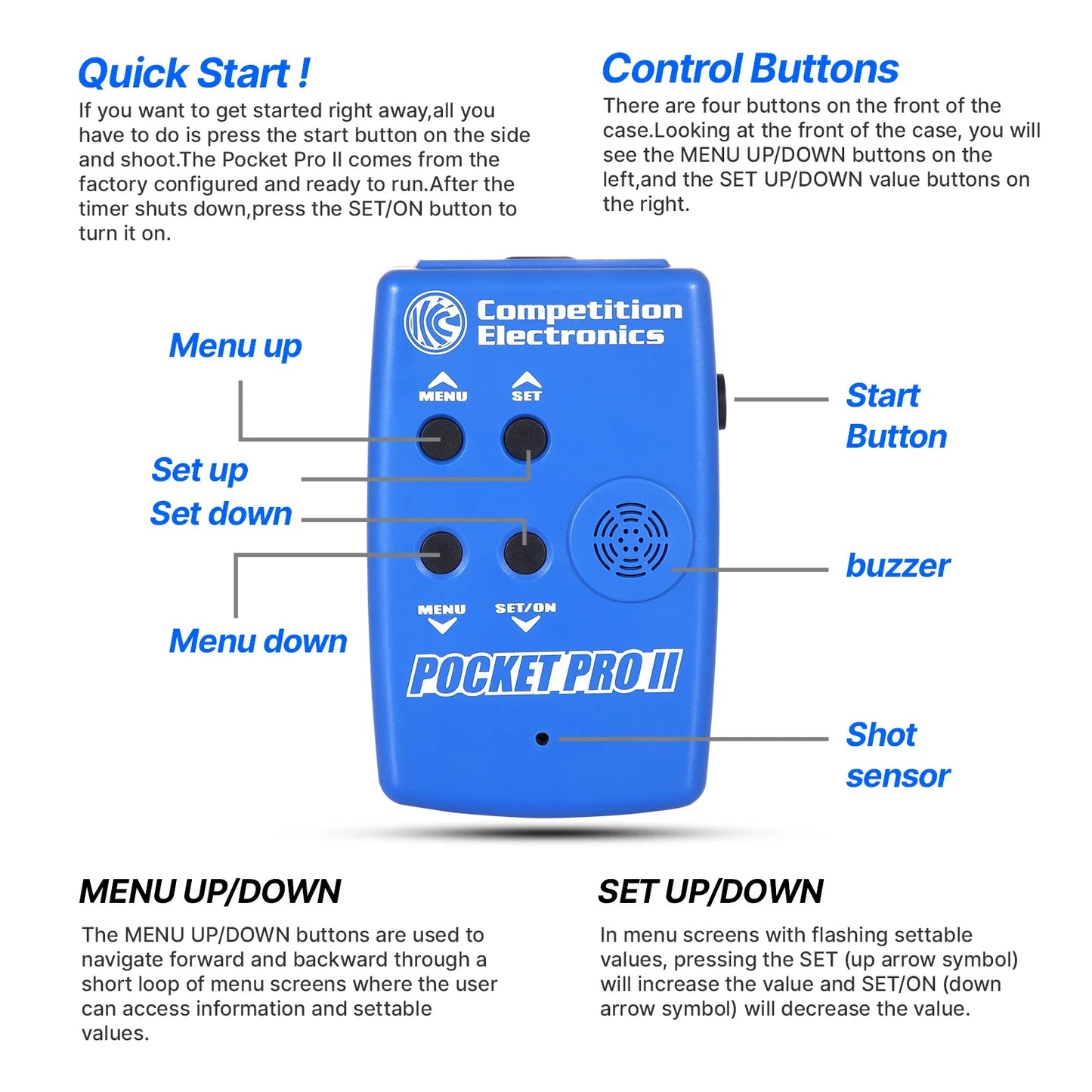Electronic Shooting Timer with Buzzer for Firearms Training