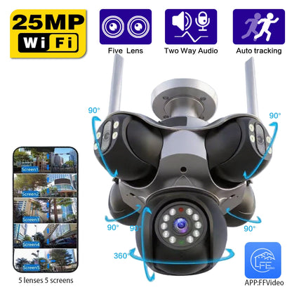 25MP 4K Outdoor WiFi PTZ Security Camera 32GB