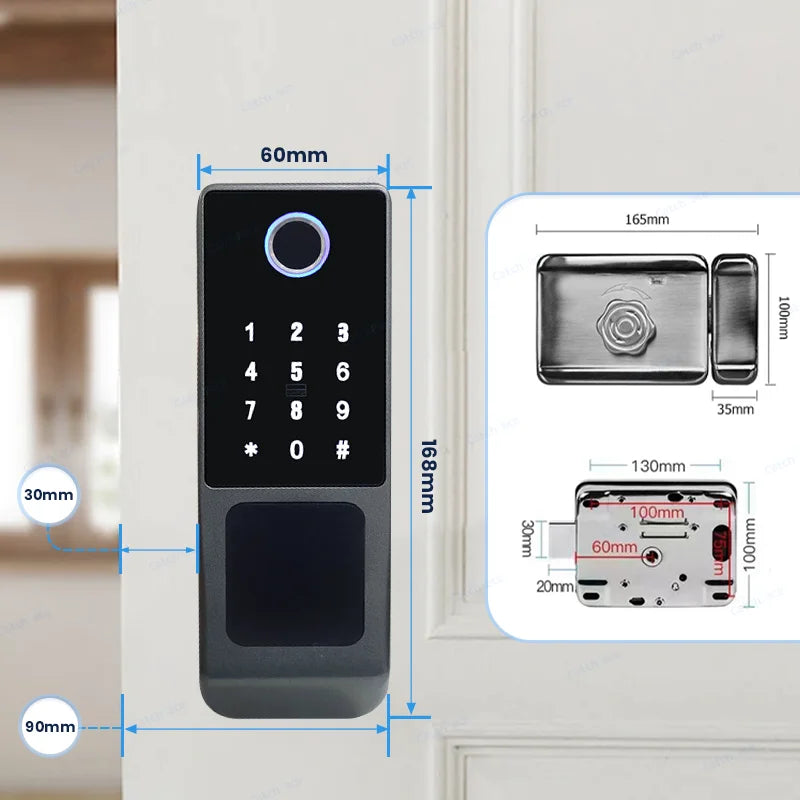 Smart Outdoor Gate Lock Fingerprint WiFi RFID Keyless