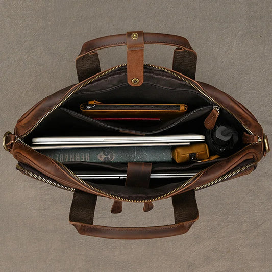 Dark Brown Professional Laptop and Document Bag