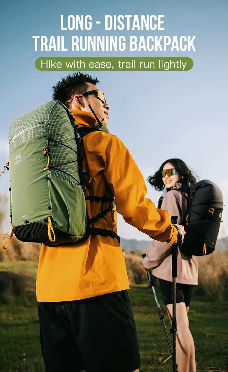 White 30L Lightweight Waterproof Hiking Backpack for Outdoor Adventures