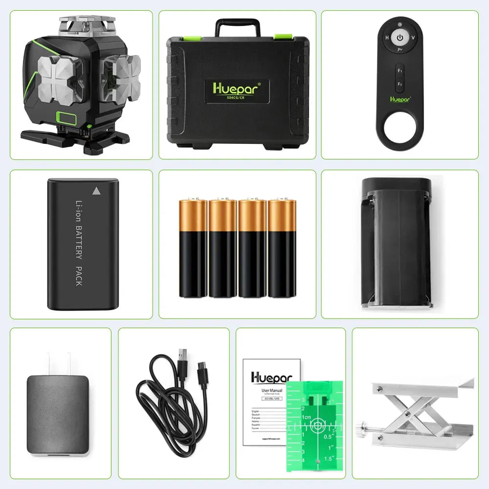 4D Cross-Line Green Laser Level Rechargeable Smart