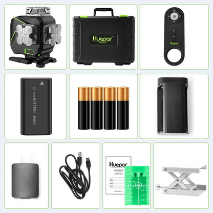 4D Cross-Line Green Laser Level Rechargeable Smart