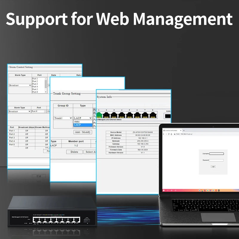 8 Port 2.5G PoE Managed Switch with 10G SFP+