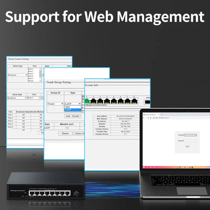 8 Port 2.5G PoE Managed Switch with 10G SFP+