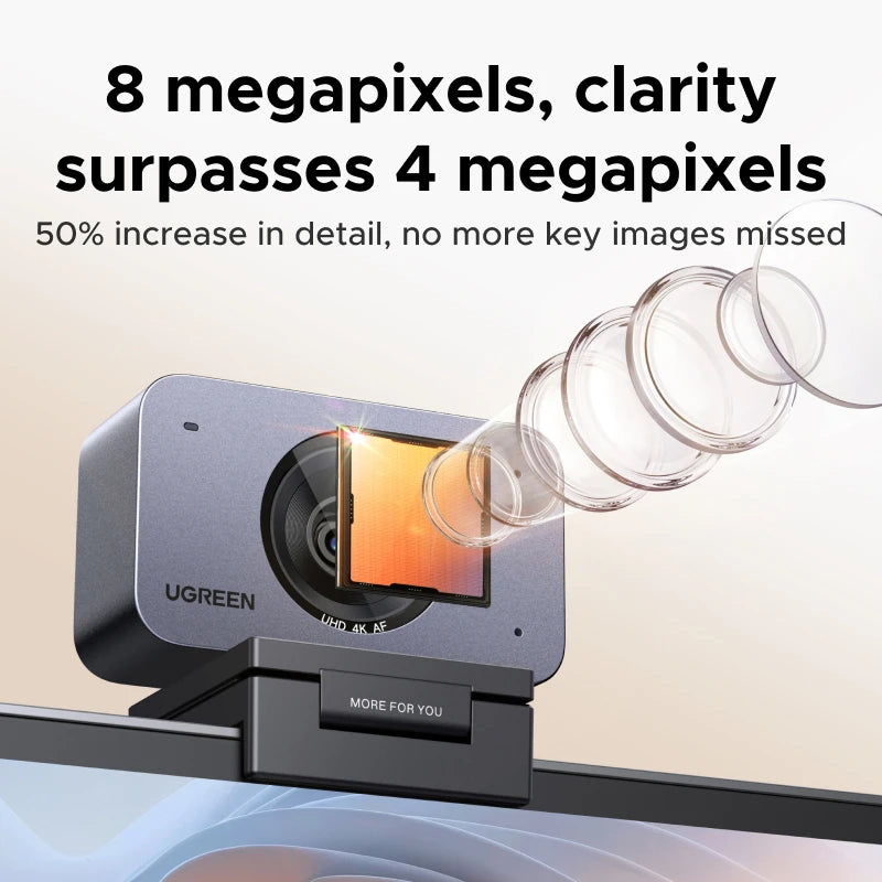 4K Auto Focus Webcam with AI Noise Reduction Microphone