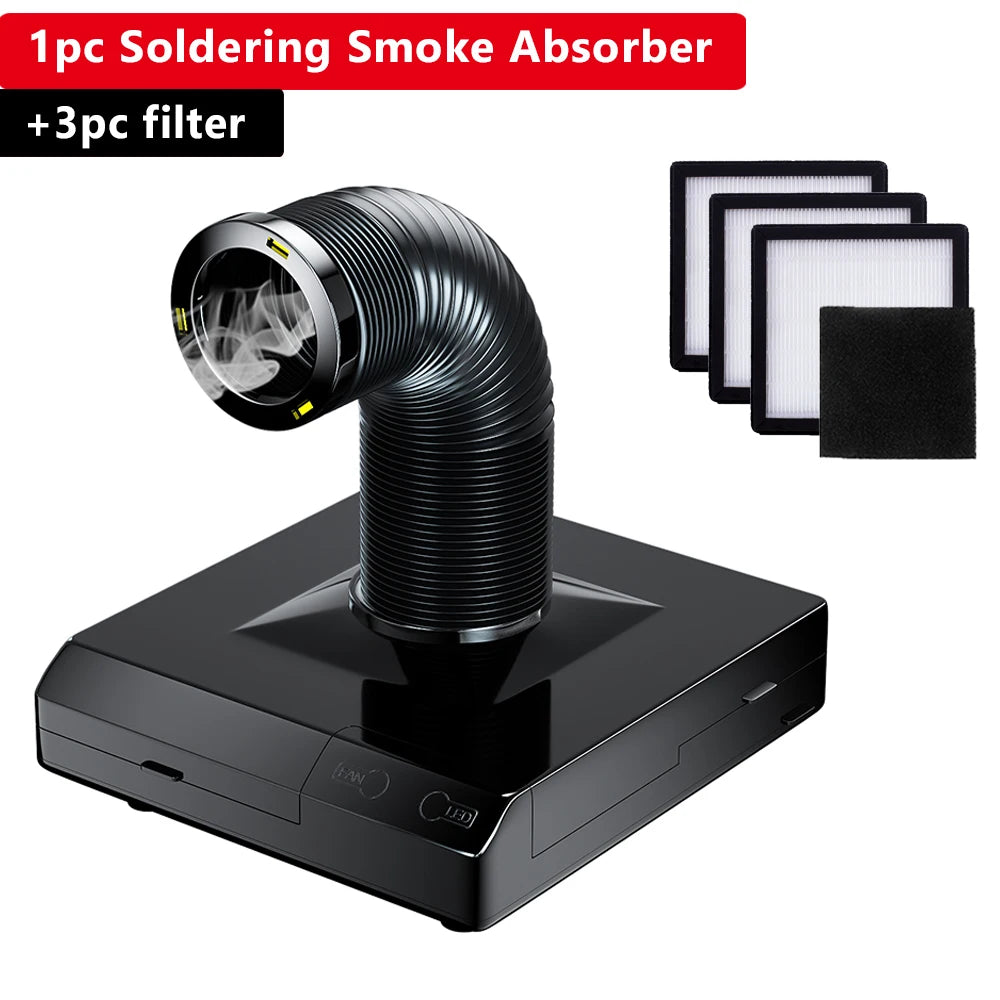 220V Solder Smoke Absorber with LED Light Carbon Filter