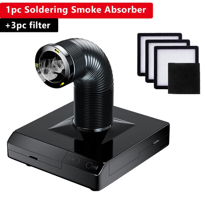 220V Solder Smoke Absorber with LED Light Carbon Filter