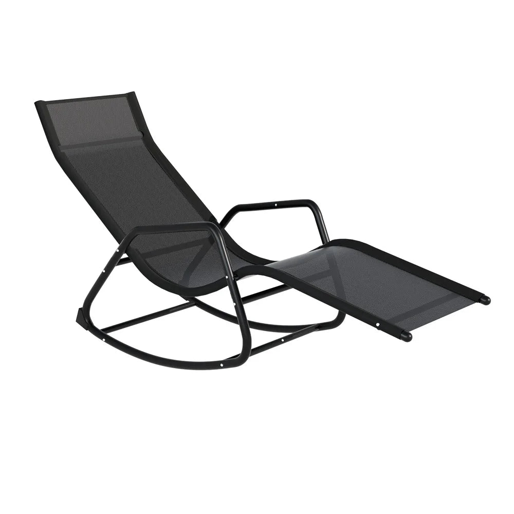 Poolside Wicker Lounger Chair with Rocking Feature