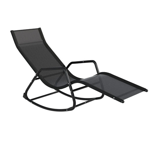 Poolside Wicker Lounger Chair with Rocking Feature