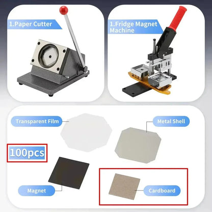 Custom 50mm Cardboard Photo Magnet Maker Set