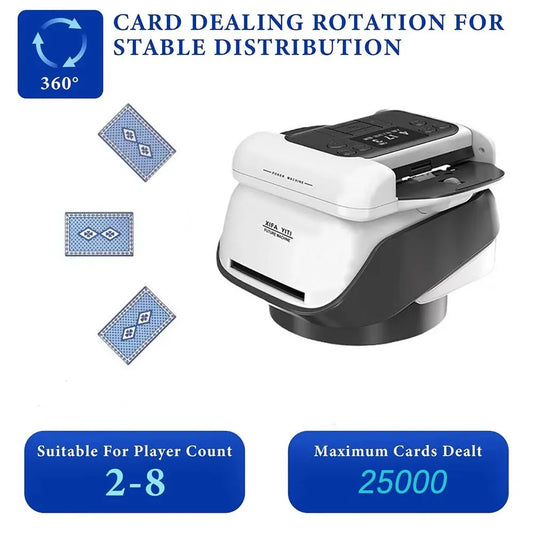 360 Degree Rotating Electric Card Shuffler and Dispenser