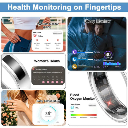 Vibration & Message Alert Smart Ring Size 10
