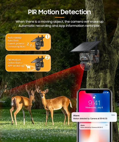 5MP Solar Security Camera WiFi Outdoor PIR Night Vision
