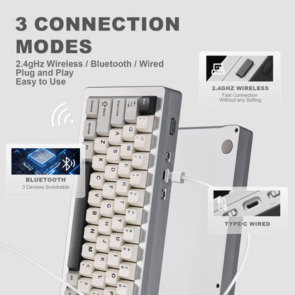 Wireless Mechanical Keyboard 71-Key Pink Peach Edition
