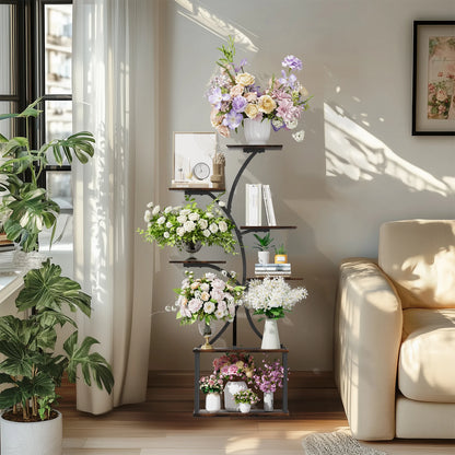 Tree Shaped Plant Stand with Multiple Display Shelves