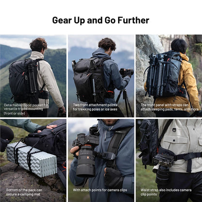 Outdoor Travel Camera Bag 35L with Tripod Storage