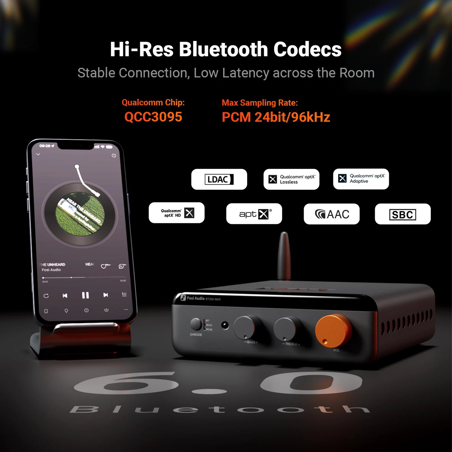 300W 2.1 Channel Bluetooth Amplifier High Output Stereo