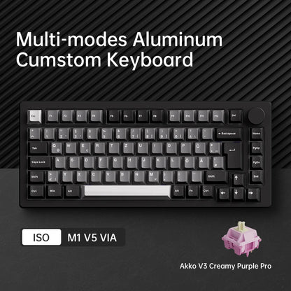 75% Mechanical Keyboard  Hot Swap RGB Black Silver