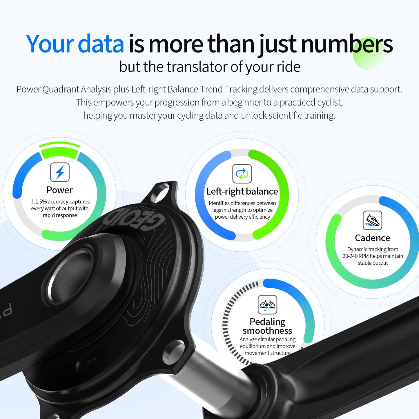 165mm Cycling Power Meter Crankarm 4-Bolt 110BCD