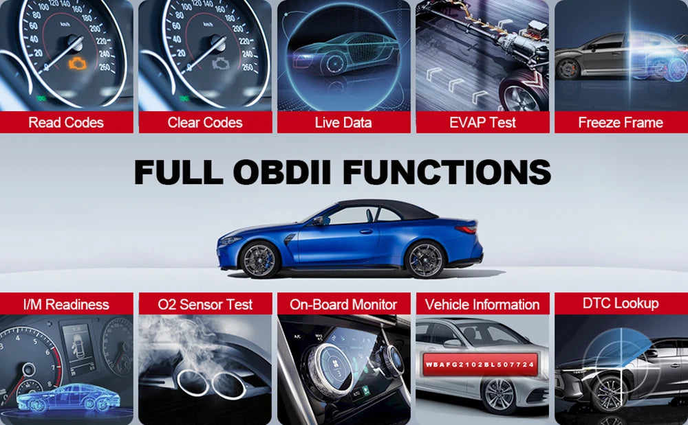 OBD2 Car Diagnostic Scanner with 28 Reset Functions